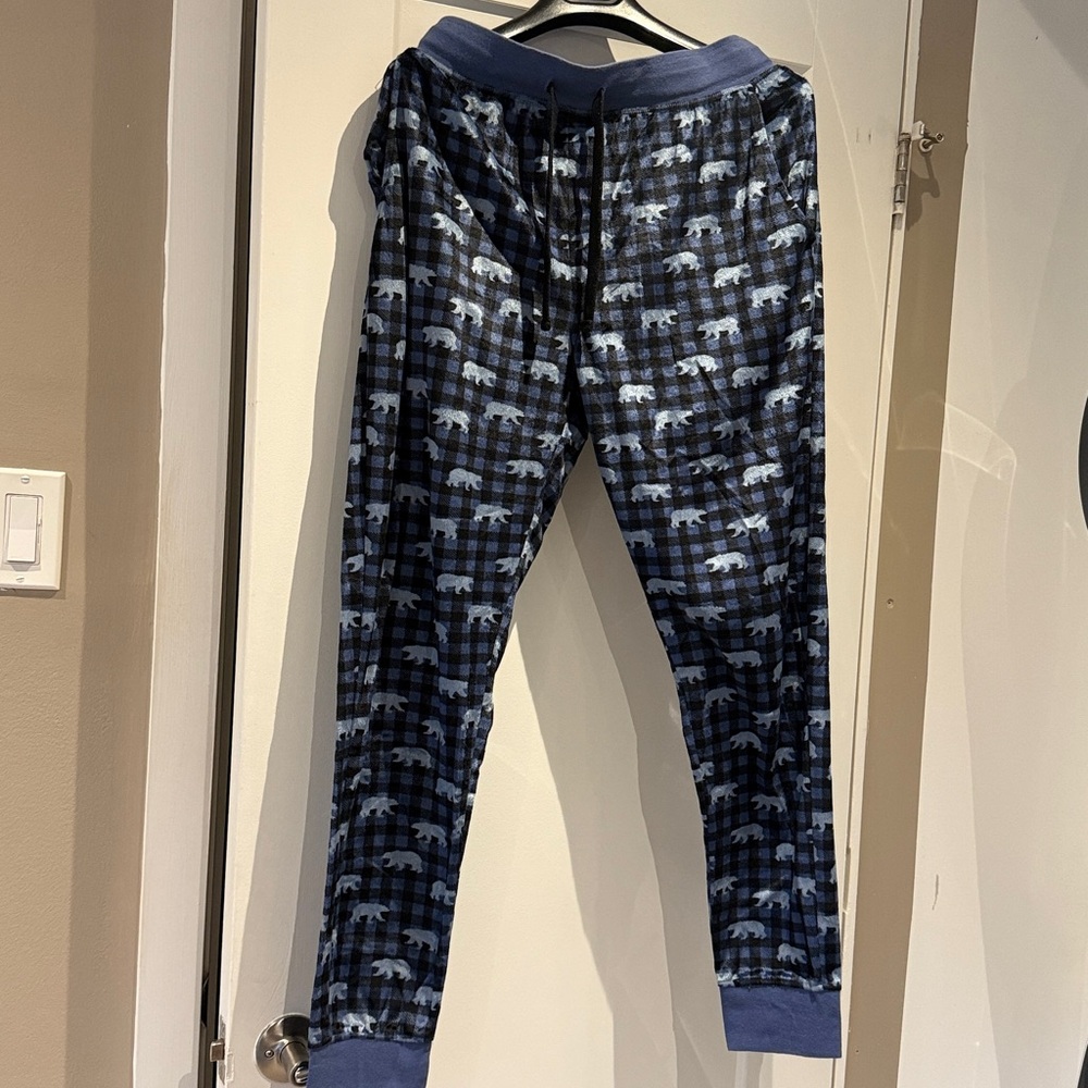 Blue/black Polar Bear Design Pyjama Pants